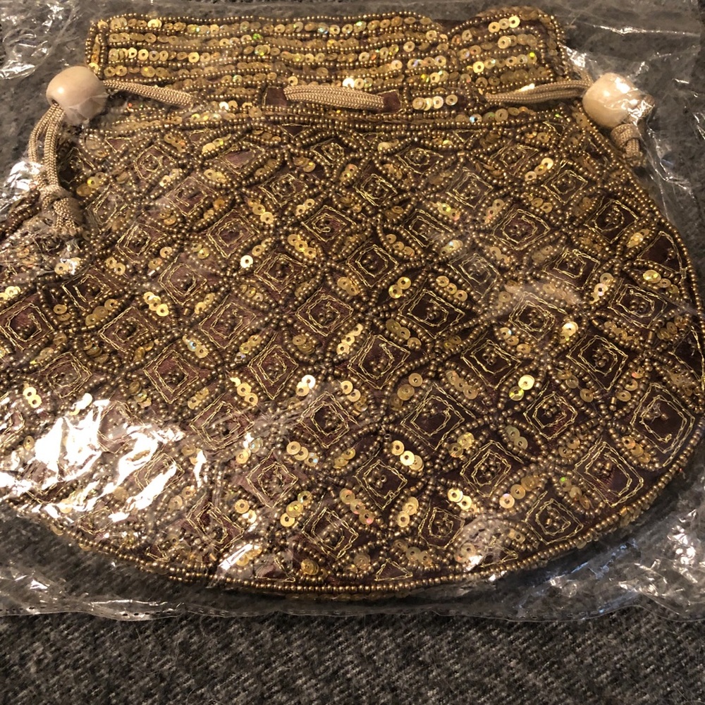Decorative Sequins Draw String Purse - image 2